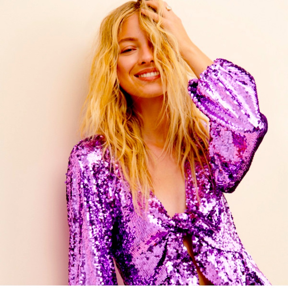 Love for Lemons Pink sequined Blouse